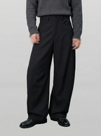 Line Wide Pants Black front - cleanfit minimal - UNPROVEN
