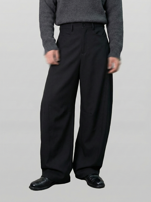 Curved Line Wide Pants black – Detail | wide-leg denim / relaxed denim | UNPROVEN