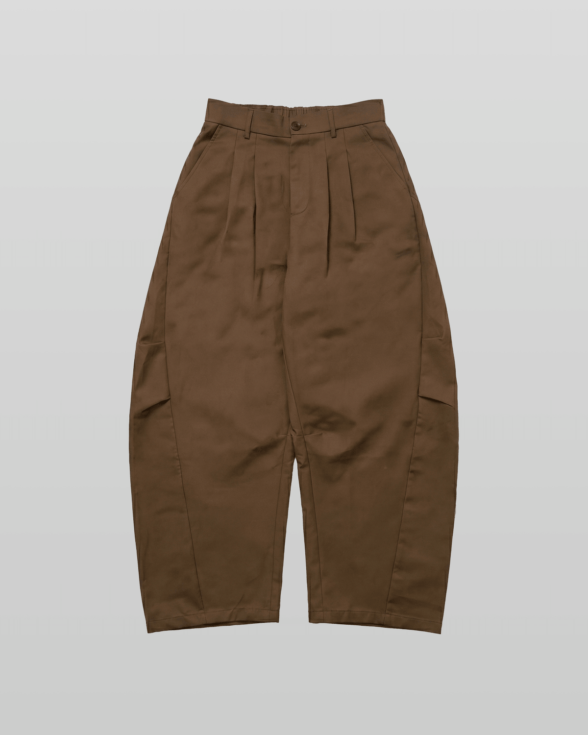Curved Two-Tuck Side Pants Dark Beige