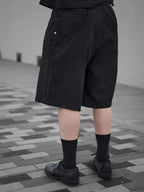 Pocket Wide Shorts | UNPROVEN. Black front - cleanfit minimal - UNPROVEN