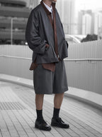 Pocket Wide Shorts | UNPROVEN. Gray-1 front - cleanfit minimal - UNPROVEN