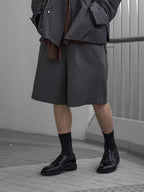 Pocket Wide Shorts | UNPROVEN. Gray-1 front - cleanfit minimal - UNPROVEN