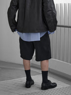 Pocket Wide Shorts | UNPROVEN. Black front - cleanfit minimal - UNPROVEN