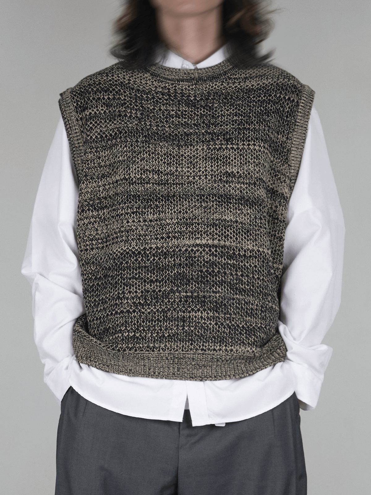 Two-Tone Honey Knit Vest