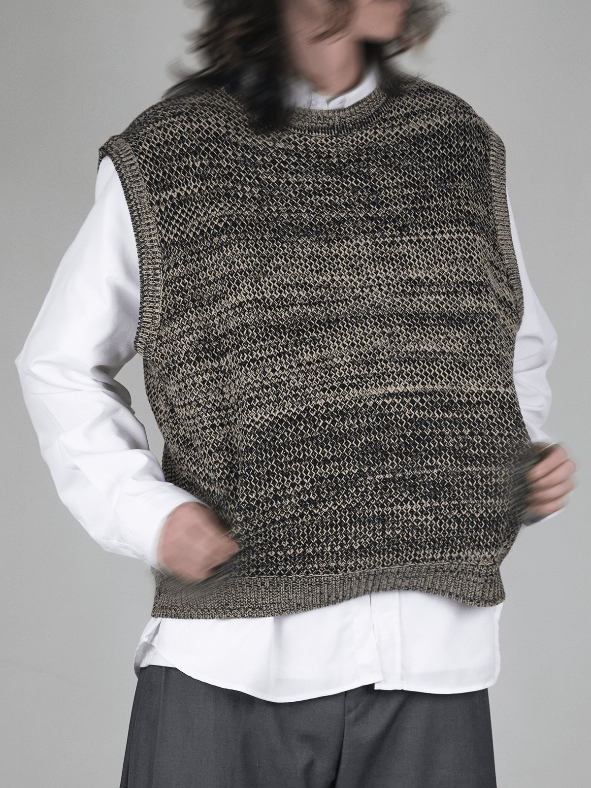 Two-Tone Honey Knit Vest