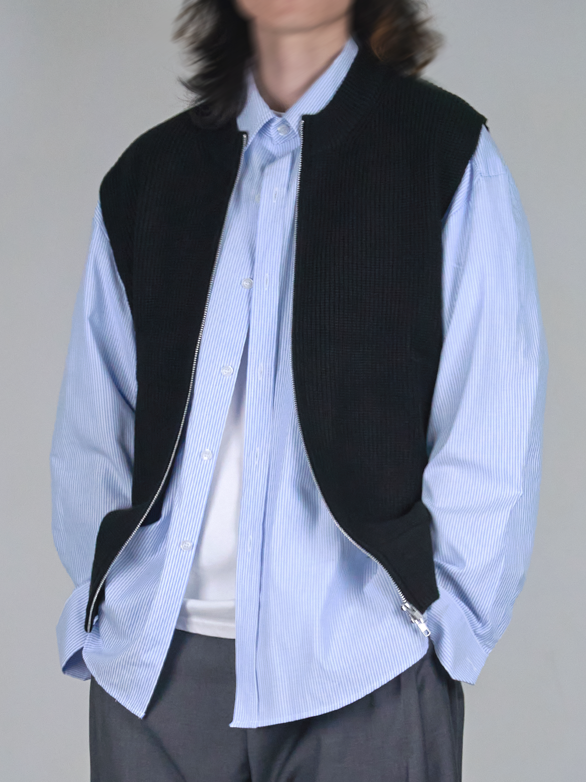 Zip-Up Knit Vest