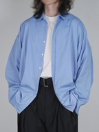 Oversized Shirt Sky-Blue front - cleanfit minimal - UNPROVEN