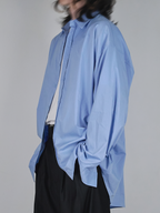 Oversized Shirt Sky-Blue front - cleanfit minimal - UNPROVEN