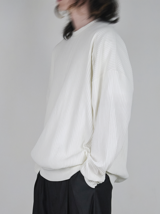 Pleated Long Sleeve Sweatshirt