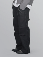 Zip Pants Black – Front view | clean essentials / minimalist | UNPROVEN