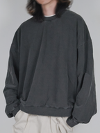 Oversized Sweatshirt Charcoal front - cleanfit minimal - UNPROVEN