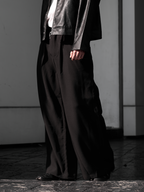 Pocket Tailored Wide Pants | UNPROVEN. Black front - cleanfit minimal - UNPROVEN