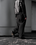Pocket Tailored Wide Pants | UNPROVEN. Black front - cleanfit minimal - UNPROVEN