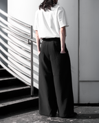Pocket Tailored Wide Pants | UNPROVEN. Black front - cleanfit minimal - UNPROVEN