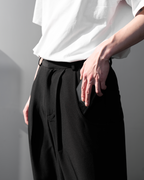 Pocket Tailored Wide Pants | UNPROVEN. Black front - cleanfit minimal - UNPROVEN
