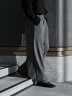 Pocket Tailored Wide Pants | UNPROVEN. Gray-1 front - cleanfit minimal - UNPROVEN