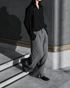 Pocket Tailored Wide Pants | UNPROVEN. Gray-1 front - cleanfit minimal - UNPROVEN