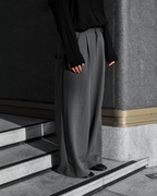 Pocket Tailored Wide Pants | UNPROVEN. Gray-1 front - cleanfit minimal - UNPROVEN