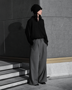 Pocket Tailored Wide Pants | UNPROVEN. Gray-1 front - cleanfit minimal - UNPROVEN