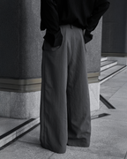 Pocket Tailored Wide Pants | UNPROVEN. Gray-1 front - cleanfit minimal - UNPROVEN