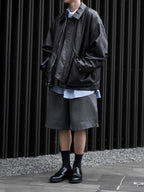 Pocket Wide Shorts | UNPROVEN. Gray-1 front - cleanfit minimal - UNPROVEN