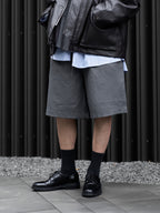Pocket Wide Shorts | UNPROVEN. Gray-1 front - cleanfit minimal - UNPROVEN