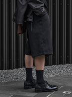 Pocket Wide Shorts | UNPROVEN. Black front - cleanfit minimal - UNPROVEN