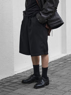 Pocket Wide Shorts | UNPROVEN. Black front - cleanfit minimal - UNPROVEN