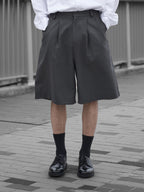 Pocket Wide Shorts | UNPROVEN. Gray-1 front - cleanfit minimal - UNPROVEN