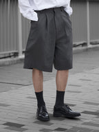 Pocket Wide Shorts | UNPROVEN. Gray-1 front - cleanfit minimal - UNPROVEN