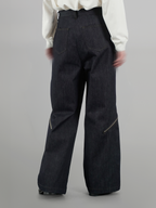 Zip Design Denim Jeans Dark-Indigo – Front view | clean essentials / minimalist | UNPROVEN
