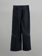 Zip Design Denim Jeans Dark-Indigo – Front view | clean essentials / minimalist | UNPROVEN