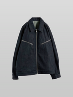 Zip Jacket Dark-Indigo – Front view | clean essentials / minimalist | UNPROVEN