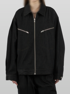 Denim Zip Jacket black – Detail | architectural outerwear / structured | UNPROVEN