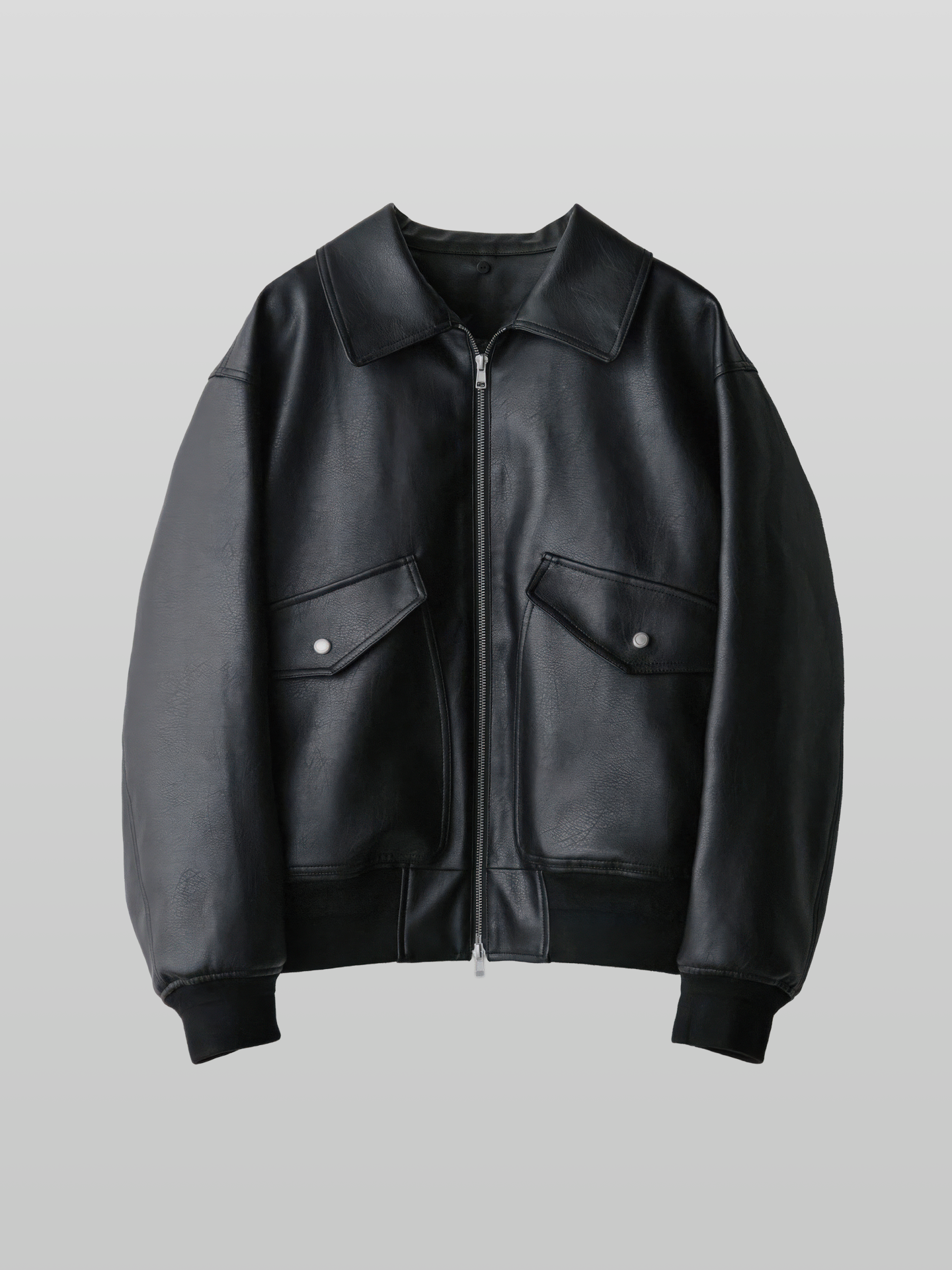 Detachable Boa Artificial Grain Flight Blouson