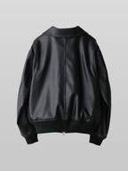 Boa Artificial Grain Flight Blouson Black – Front view | clean essentials / minimalist | UNPROVEN