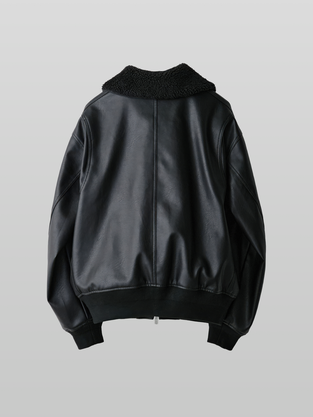 Detachable Boa Artificial Grain Flight Blouson