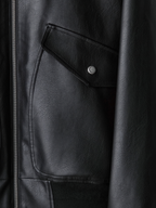 Boa Artificial Grain Flight Blouson Black – Front view | clean essentials / minimalist | UNPROVEN