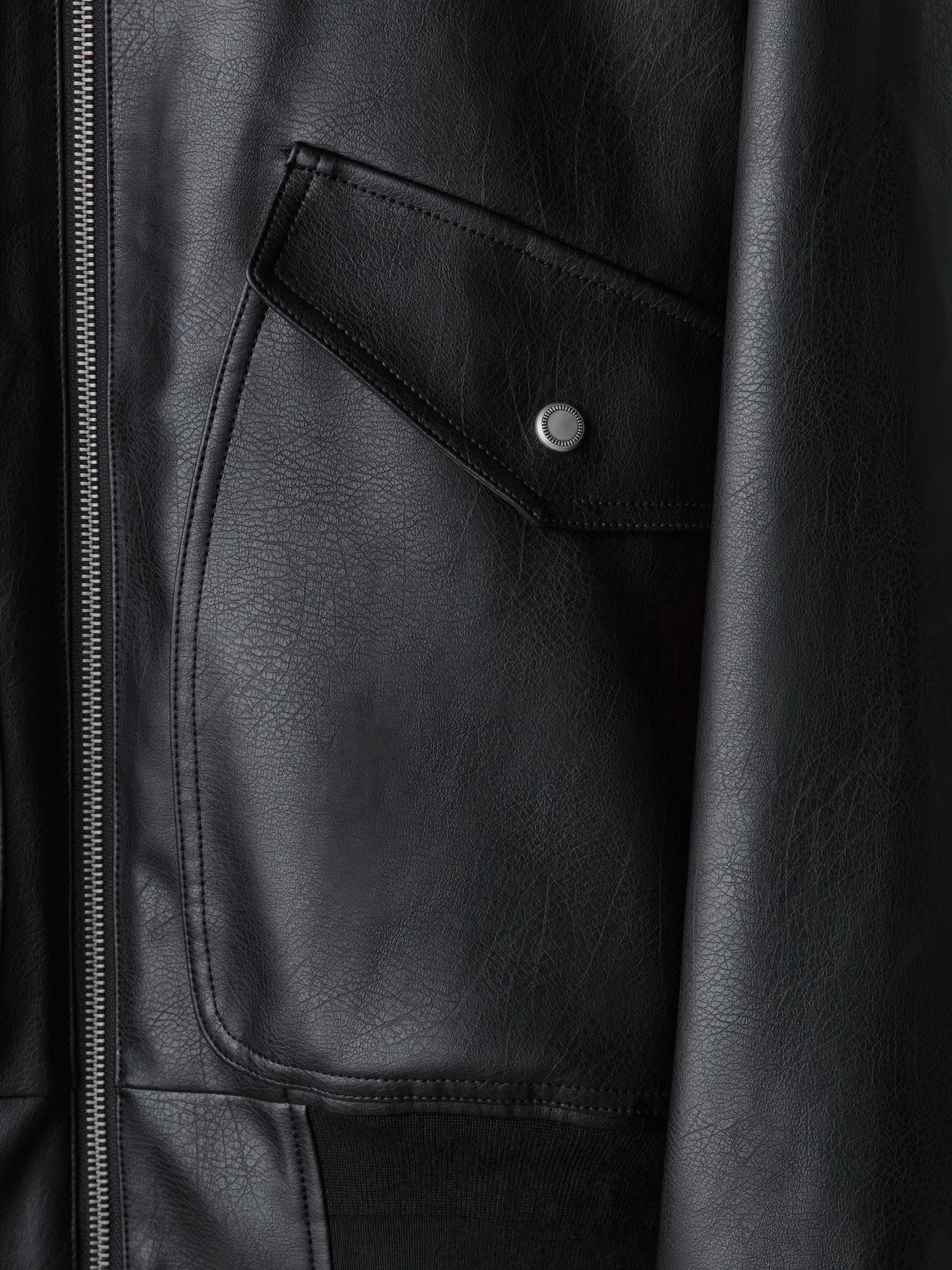 Detachable Boa Artificial Grain Flight Blouson