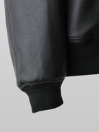 Boa Artificial Grain Flight Blouson Black – Front view | clean essentials / minimalist | UNPROVEN