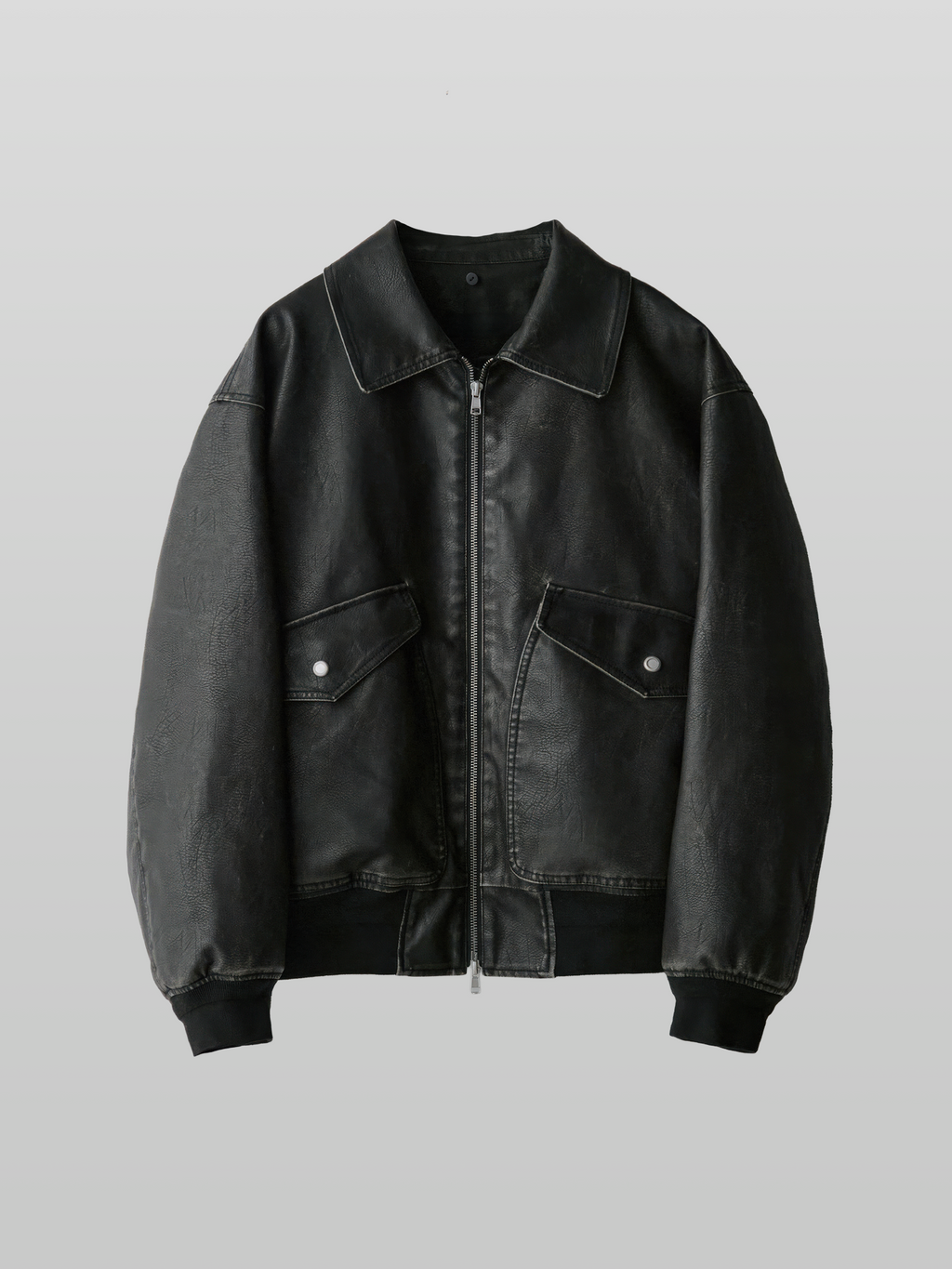 Detachable Boa Artificial Grain Flight Blouson