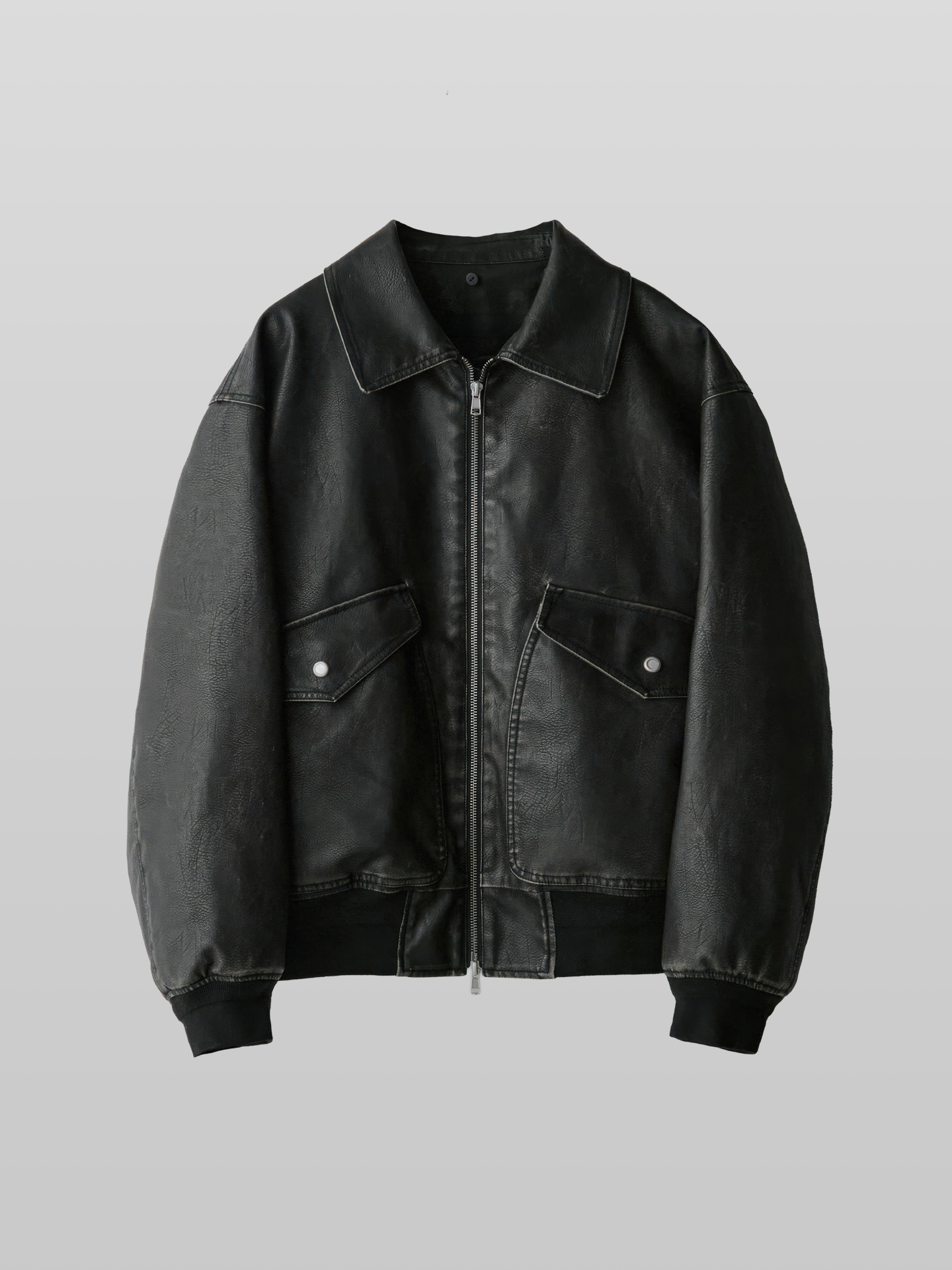 Detachable Boa Artificial Grain Flight Blouson