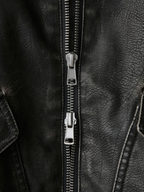 Boa Artificial Grain Flight Blouson Vintage-Black – Front view | clean essentials / minimalist | UNPROVEN