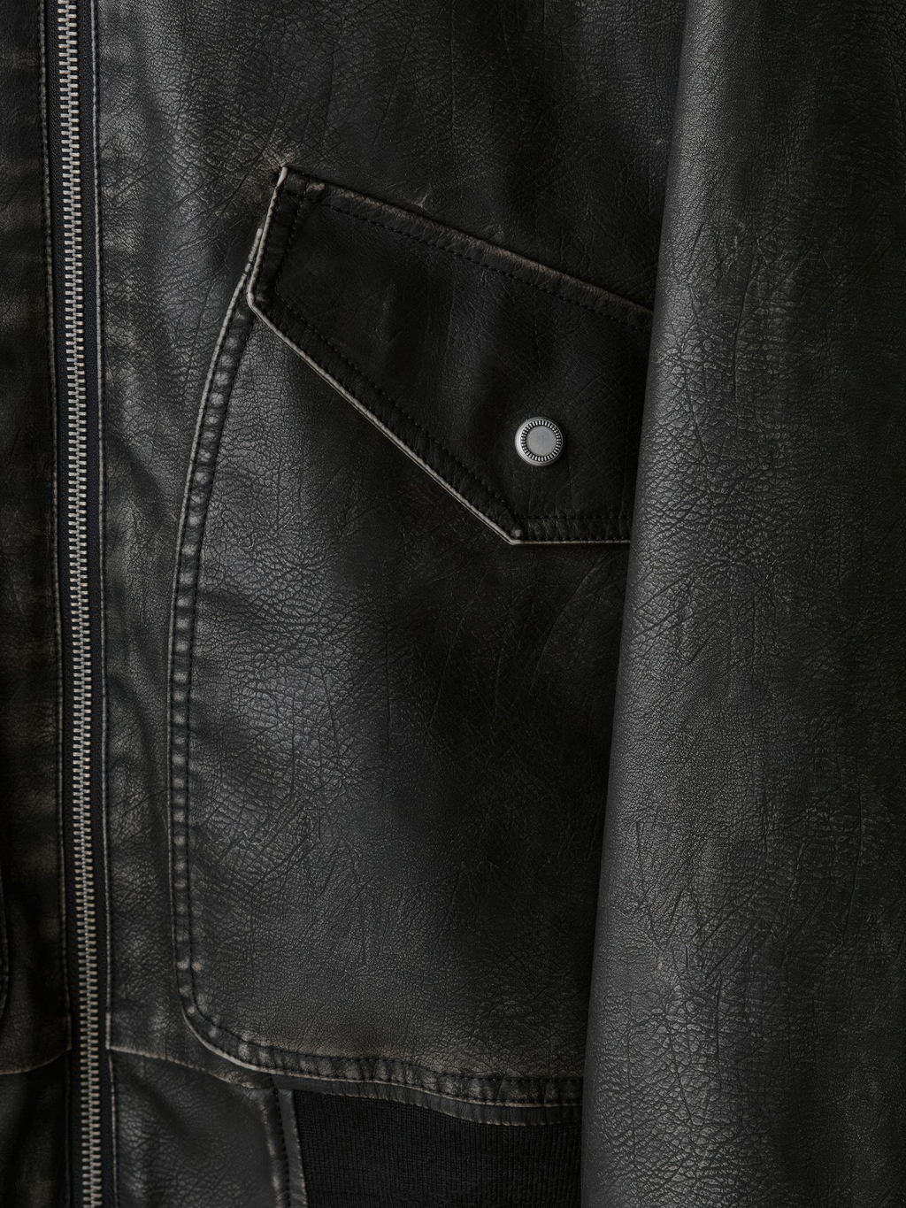 Detachable Boa Artificial Grain Flight Blouson