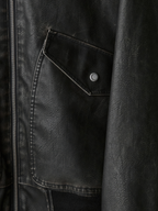 Boa Artificial Grain Flight Blouson Vintage-Black – Front view | clean essentials / minimalist | UNPROVEN