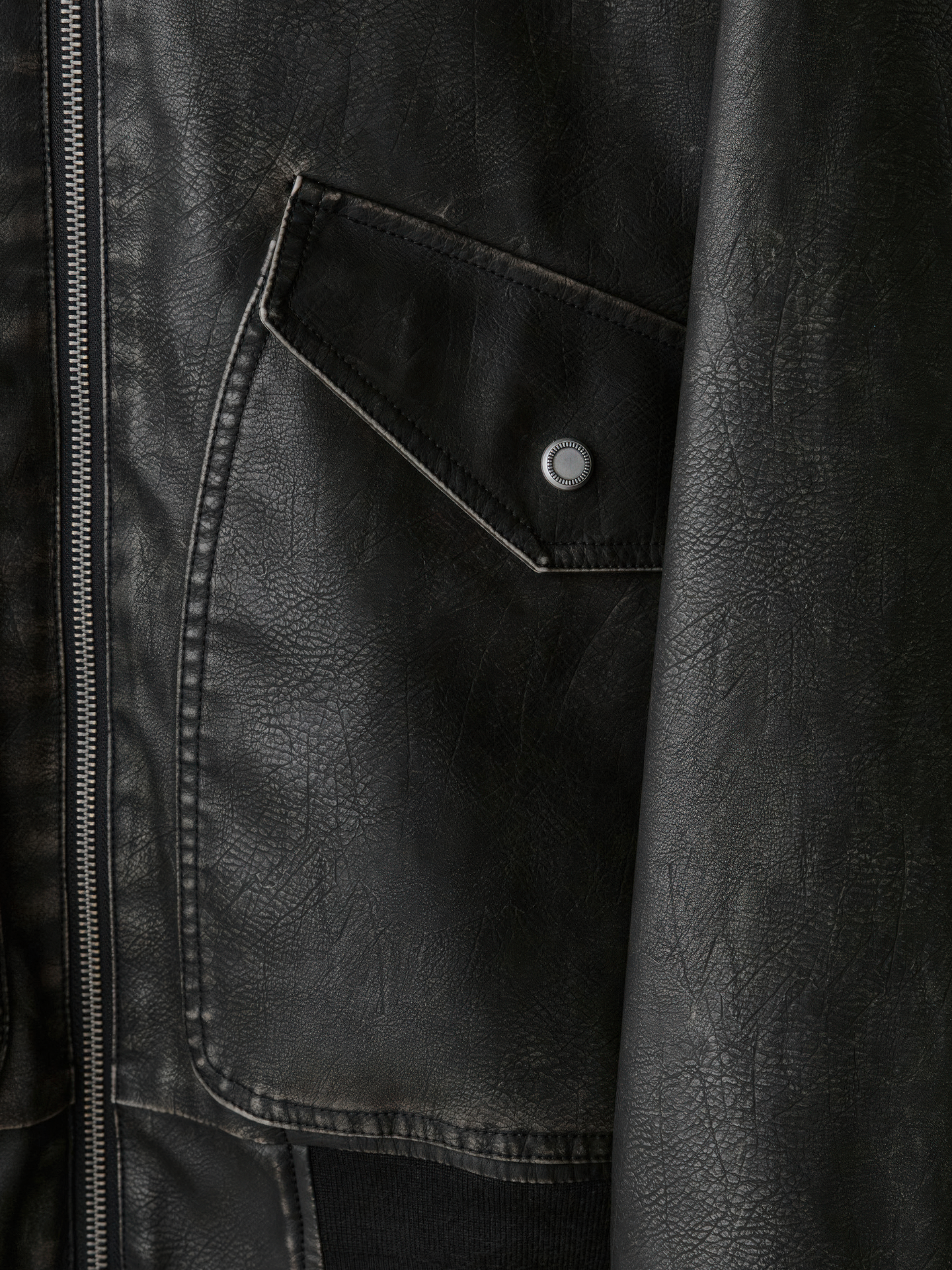 Detachable Boa Artificial Grain Flight Blouson