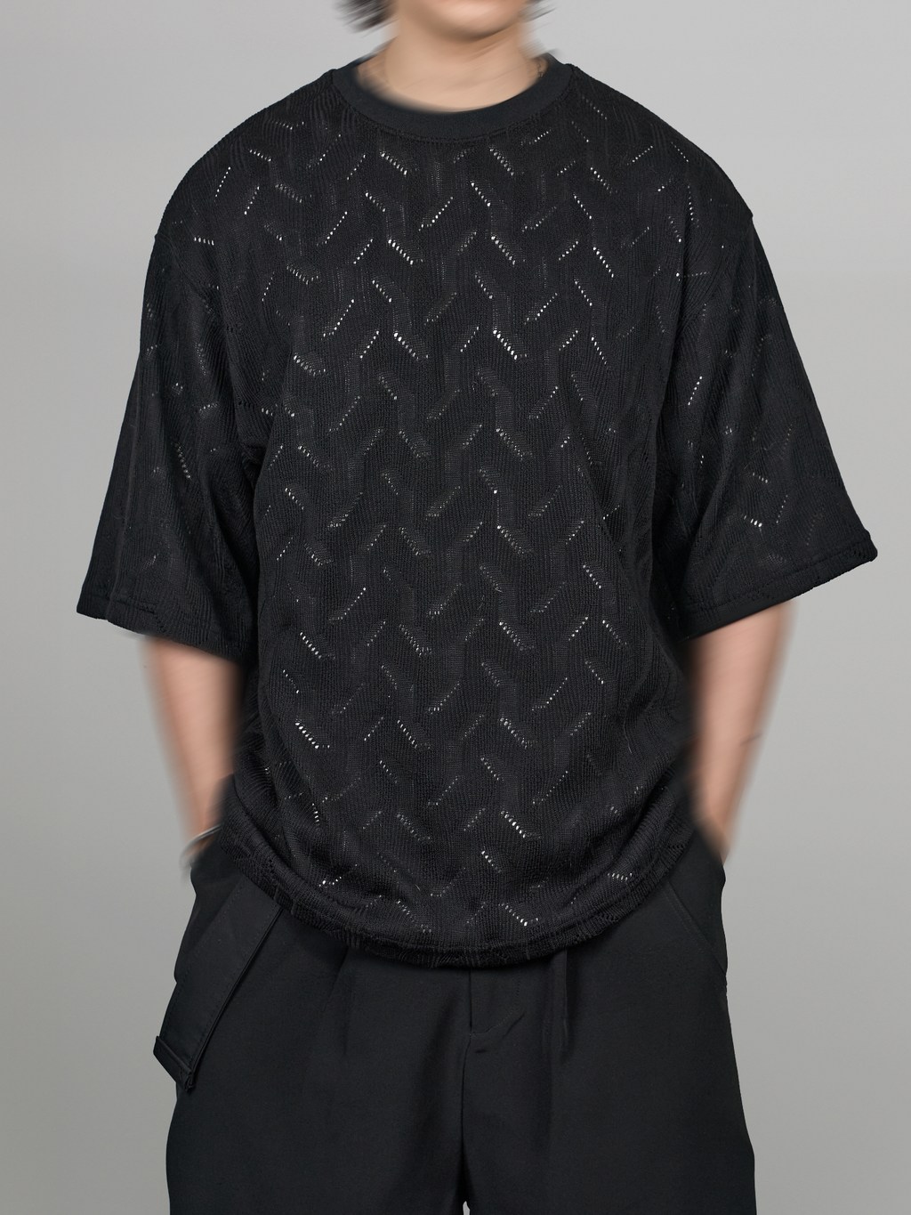 Diamond Pattern Knit Tee