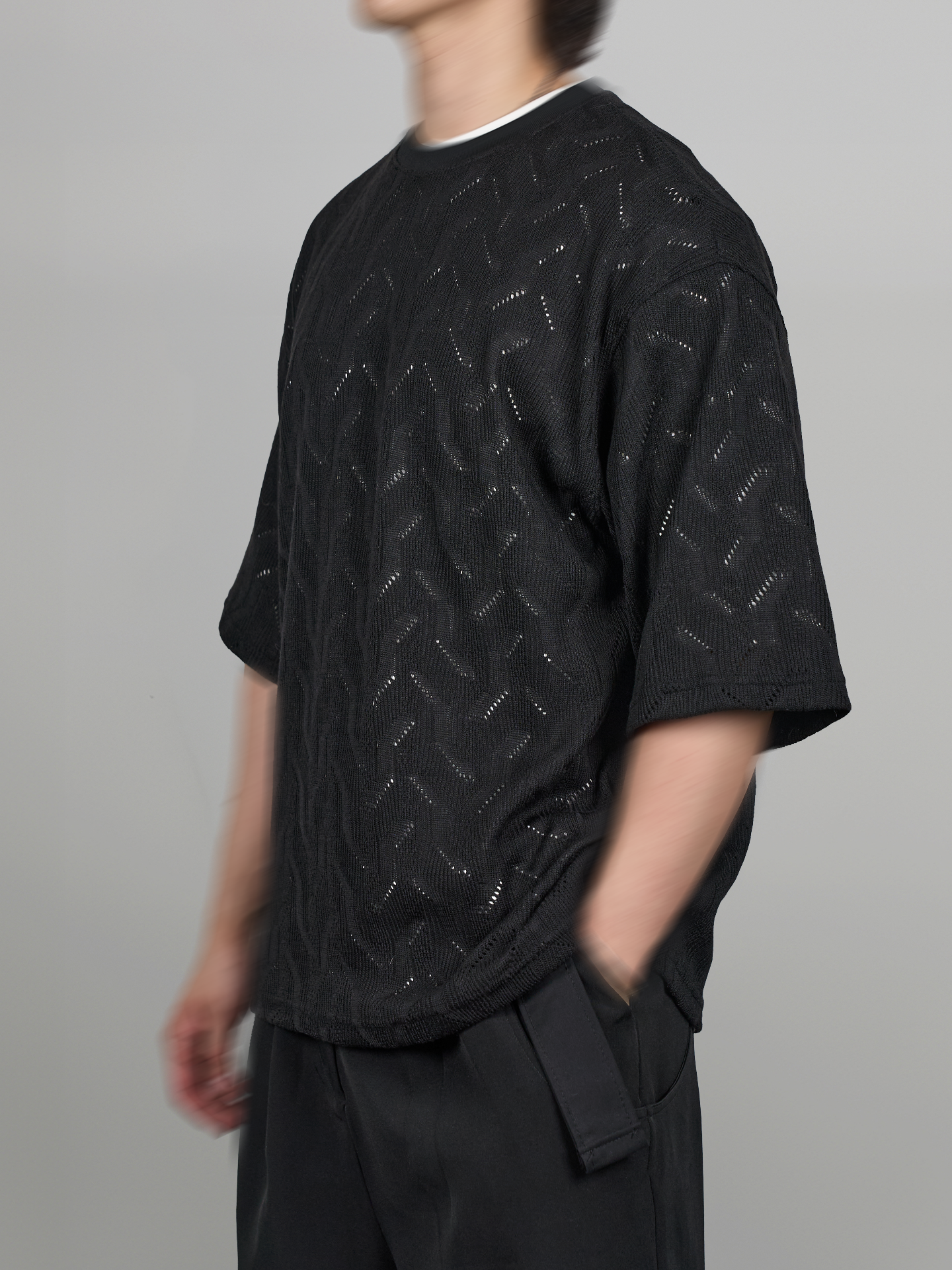 Diamond Pattern Knit Tee