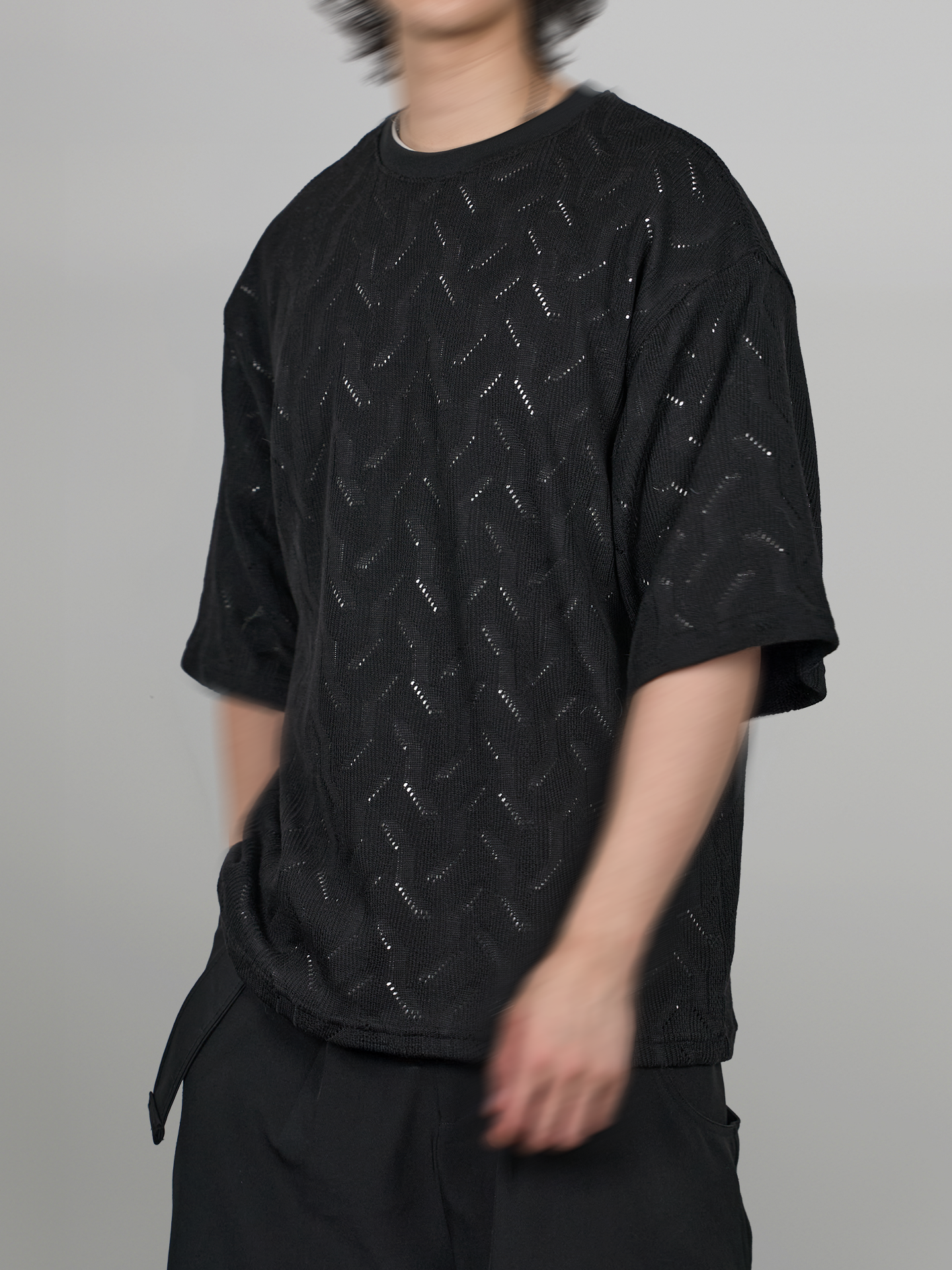Diamond Pattern Knit Tee