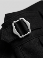 Double Button Side-Buckle Pants